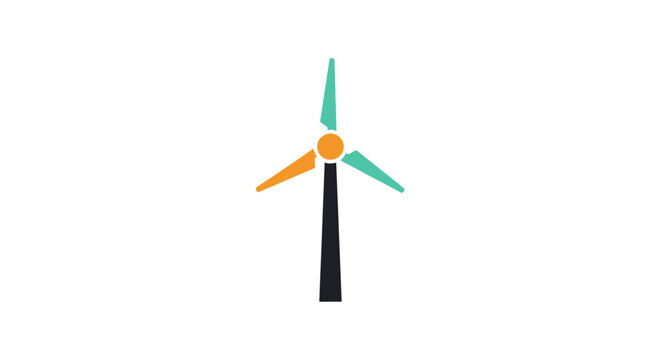 Wind Turbine Renewable Energy Icon.