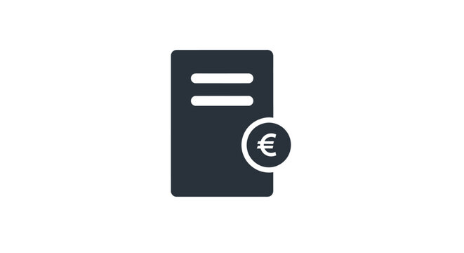 Euro currency banknote icon symbol.