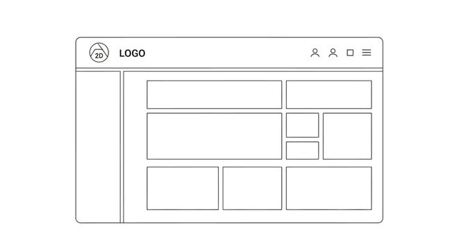 Wireframe web page design layout.