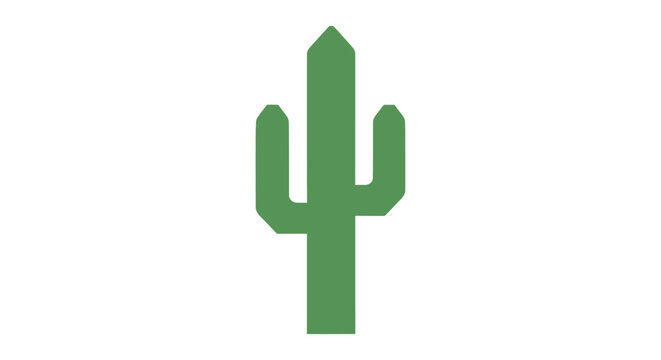 Green cactus plant icon symbol.