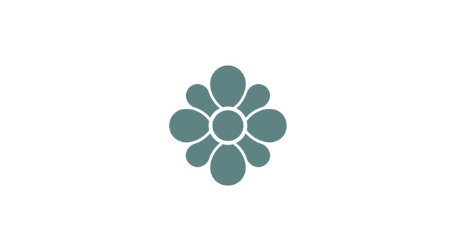 Green flower shape design element.