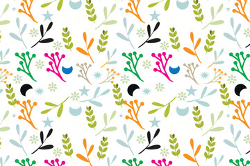 Fototapeta premium Multi color leafe and flower vector Parttern Design.