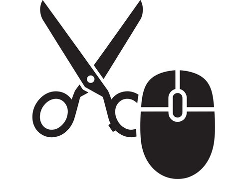 Scissors Cutting Through the Word 'Acc' in a Stylized Manner Featuring Black, White, Design with Typography and Editing Elements for Symbol, Graphic