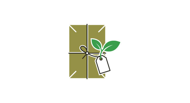 Green gift wrapped with tag.