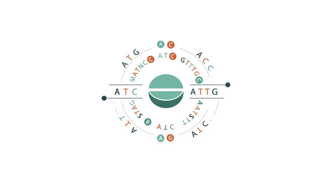Genetic Code DNA Sequence Diagram.