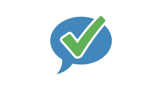 Green Check Mark in Speech Bubble.