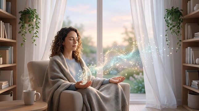 Quiet Room With Soft Light And Floating Particles