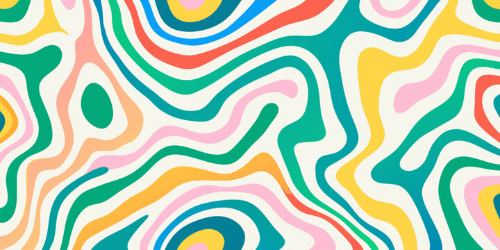 Colorful interlocking wave pattern vibrant vector illustration
