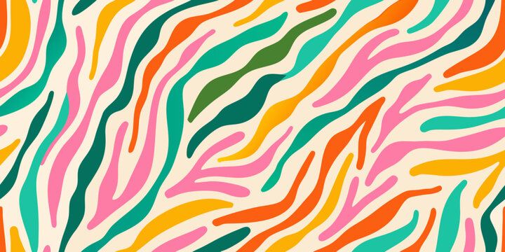 Colorful Zebra like Stripe Pattern Abstract Vector Illustration