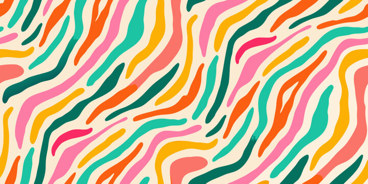Colorful Zebra like Stripe Pattern With Organic Shapes
