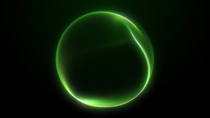 Green digital sphere. Green neon energy orb. Futuristic plasma surface form. Transparent green sphere. Abstract tech on deep cosmic backdrop Futuristic Wallpaper ©  Seamless Loop