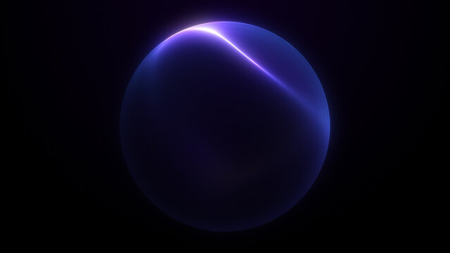 Minimal glowing sphere smooth digital mesh. Blue indigo neon energy orb. Ultramarine navy luminous gradient glow. Futuristic plasma surface form. Abstract tech on deep cosmic backdrop Futuristic 