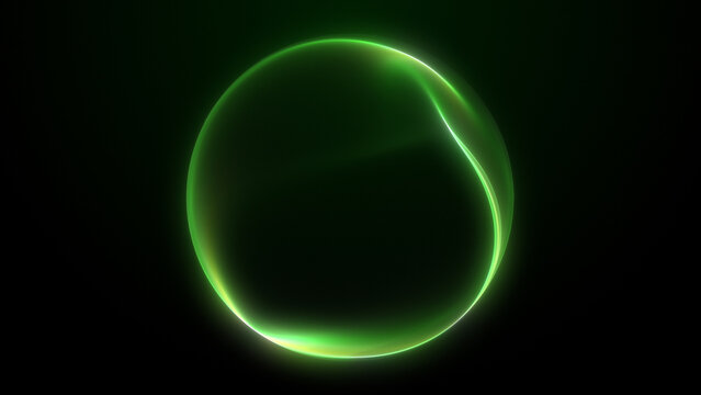 Green digital sphere. Green neon energy orb. Futuristic plasma surface form. Transparent green sphere. Abstract tech on deep cosmic backdrop Futuristic Wallpaper