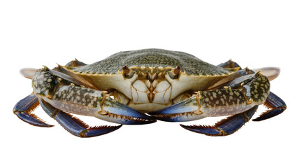 Blue crab with spotted shell and blue claws © Otillie