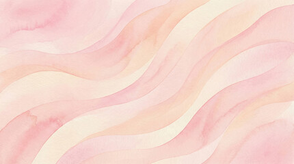 Fototapeta premium Background of pink lines painted with watercolor paints on paper, smooth lines