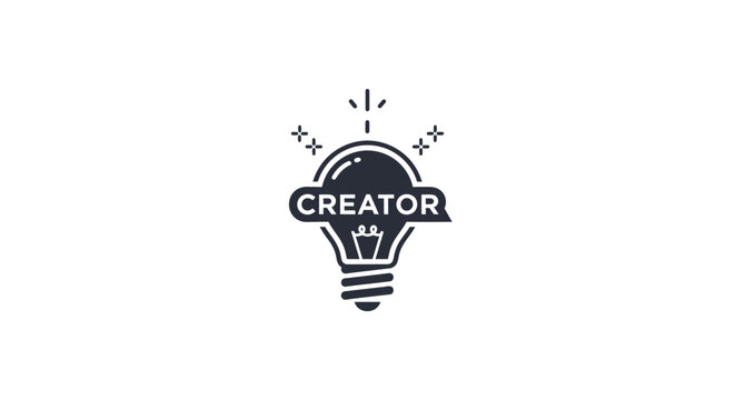 Black and white creator light bulb.