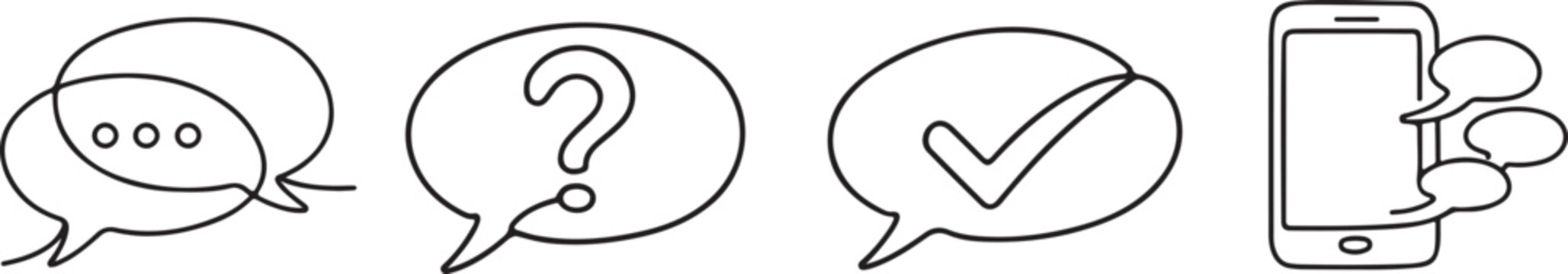 QA chat bubbles icon for problem solving, customer assistance and solution guidance