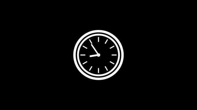 Round clock with rotating animated arrows. Animation on white 4.k.video