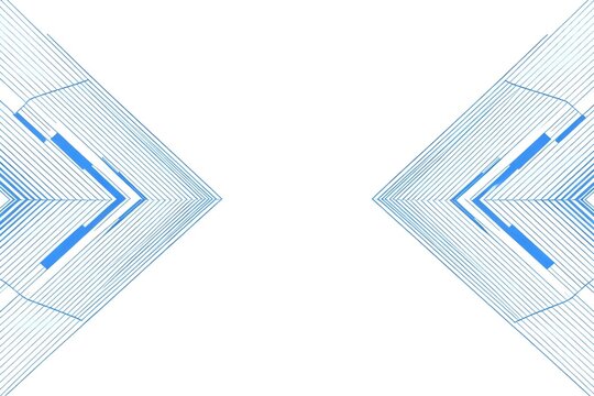 Blue geometric line pattern on white