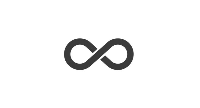 Black Infinity Symbol Sign Icon.