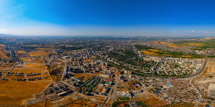 Aerial Panorama of Bishkek Cityscape in Kyrgyzstan