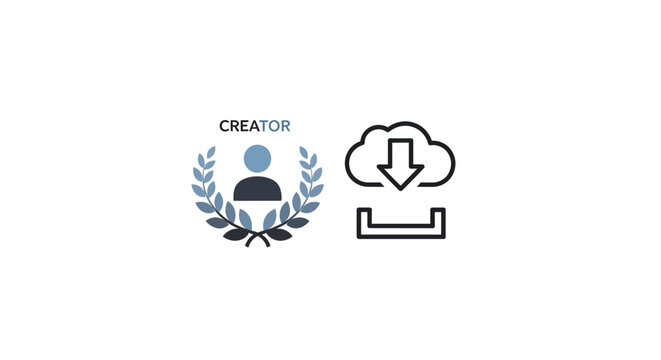 Cloud Download Icon Logo Design.