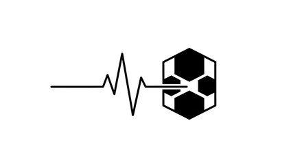 Black and white soccer ball heartbeat. © Yoiku
