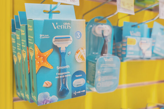 Almaty, Kazakhstan - August 03, 2025: Gillette Venus Smooth packaging on display