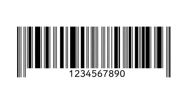 Barcode with numbers and lines.