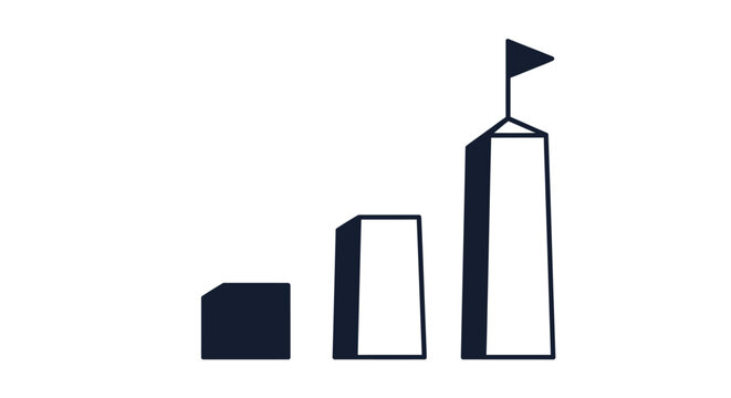 Black and white business graph bars.