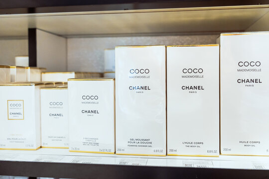 Almaty, Kazakhstan - August 03, 2025: Coco Chanel in a store window
