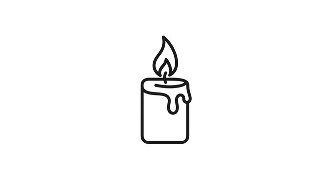 Burning candle with melting wax.