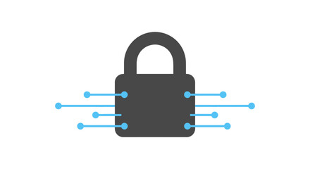 Digital padlock with blue connections. © Ndalepok