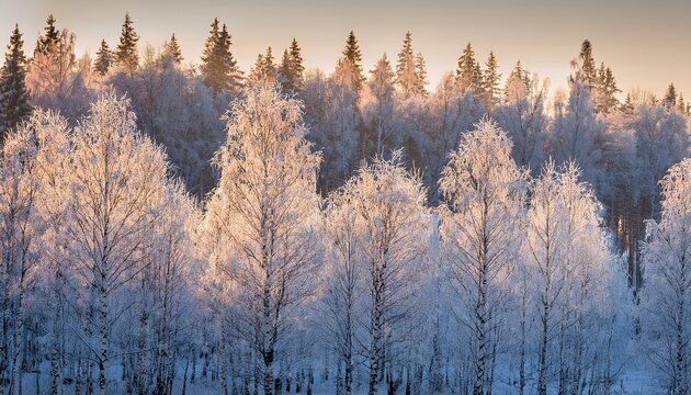 Frost Kissed Birch Forest Whispering Wintry Tales Evoking Winter Solstice Reverie And Slavic Folklore S Hidden Mysteries