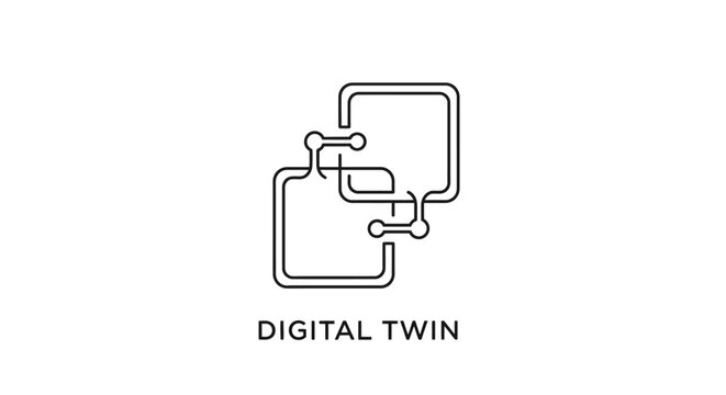 Digital twin logo design concept.