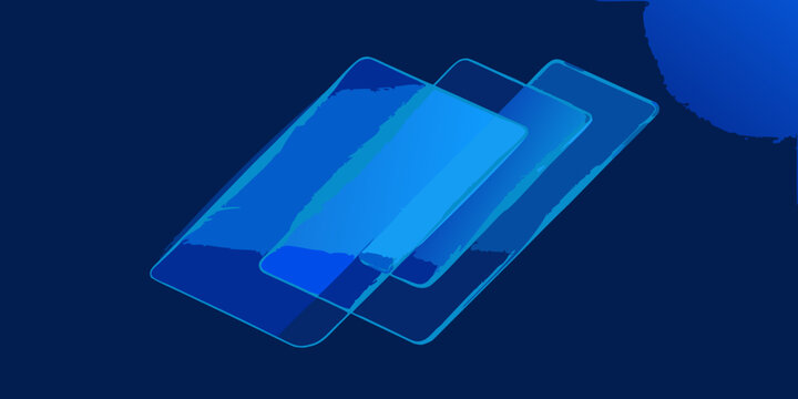Four Stacked Rectangular Frames A Translucent 3d Illustration Against A Dark Blue Background