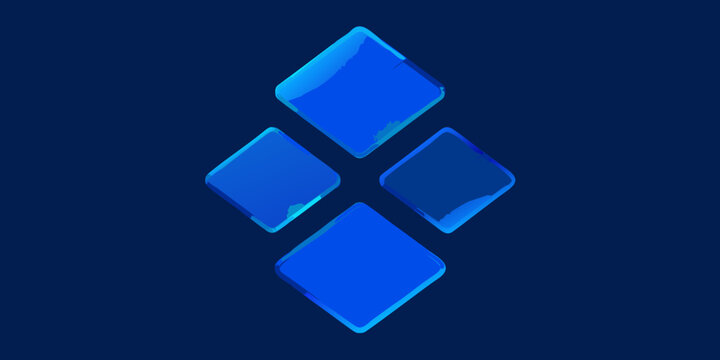 Four Stacked Translucent Blue Cubes A 3d Rendering Against A Dark Background