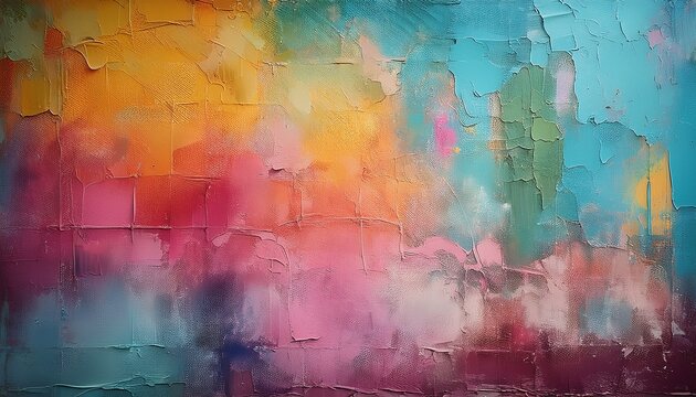 Artistic Expressionist Wall Background With Vibrant Pastel Colors Oldie Sweet Grunge Textured
