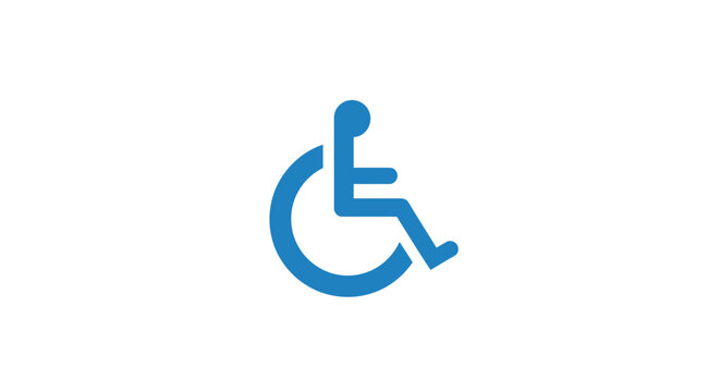 Blue wheelchair accessibility symbol icon.