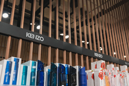 Almaty, Kazakhstan - August 03, 2025: Kenzo display case