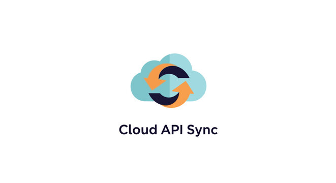 Cloud API Sync Technology Logo Design.