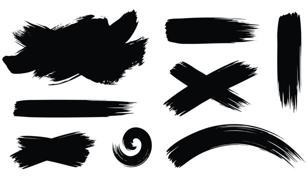 Hand Drawn Grunge Border Frames and Bracket Shapes Vector Set