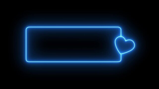 love neon hearts banner frame with text space.valentines day love tunnel, pink hearts on black background, valentine and romantic motion background.4k motion graphics video animation