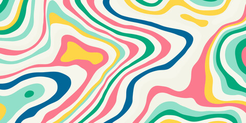Fototapeta premium Colorful Fluid Wave Pattern Interlocking Shapes And Lines