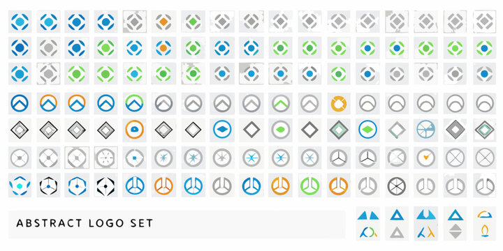 Abstract Logo Set Designs Flat Vector Icons On White Background