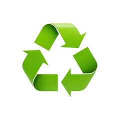 Obraz premium 3d green recycling symbol icon isolated on transparent background