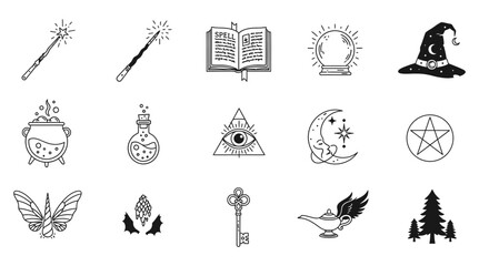 Collection of magic mystical symbols. © inayah
