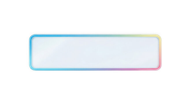 Minimalist rounded rectangle with colorful border isolated on transparent background