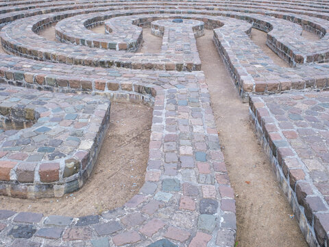 Artwork "The labyrinth"  Het Labyrinth in Nijmegen, Gelderland province, The Netherlands made by Klaus van de Locht en Jaap van Hunen in 1982