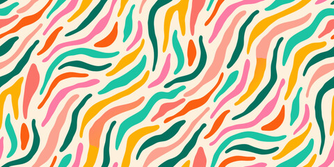 Obraz premium Colorful abstract organic pattern with flowing shapes and lines
